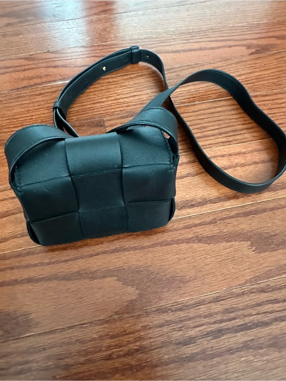 Bottega Veneta Cassette Mini Crossbody Bag Black Leather Excellent Condition